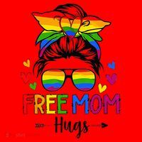 Free Mom Hugs Free Mom Hugs Inclusive Pride LGBTQ Santa Hat thumb 1