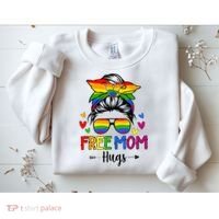 Free Mom Hugs Free Mom Hugs Inclusive Pride LGBTQ Sweatshirt thumb 2