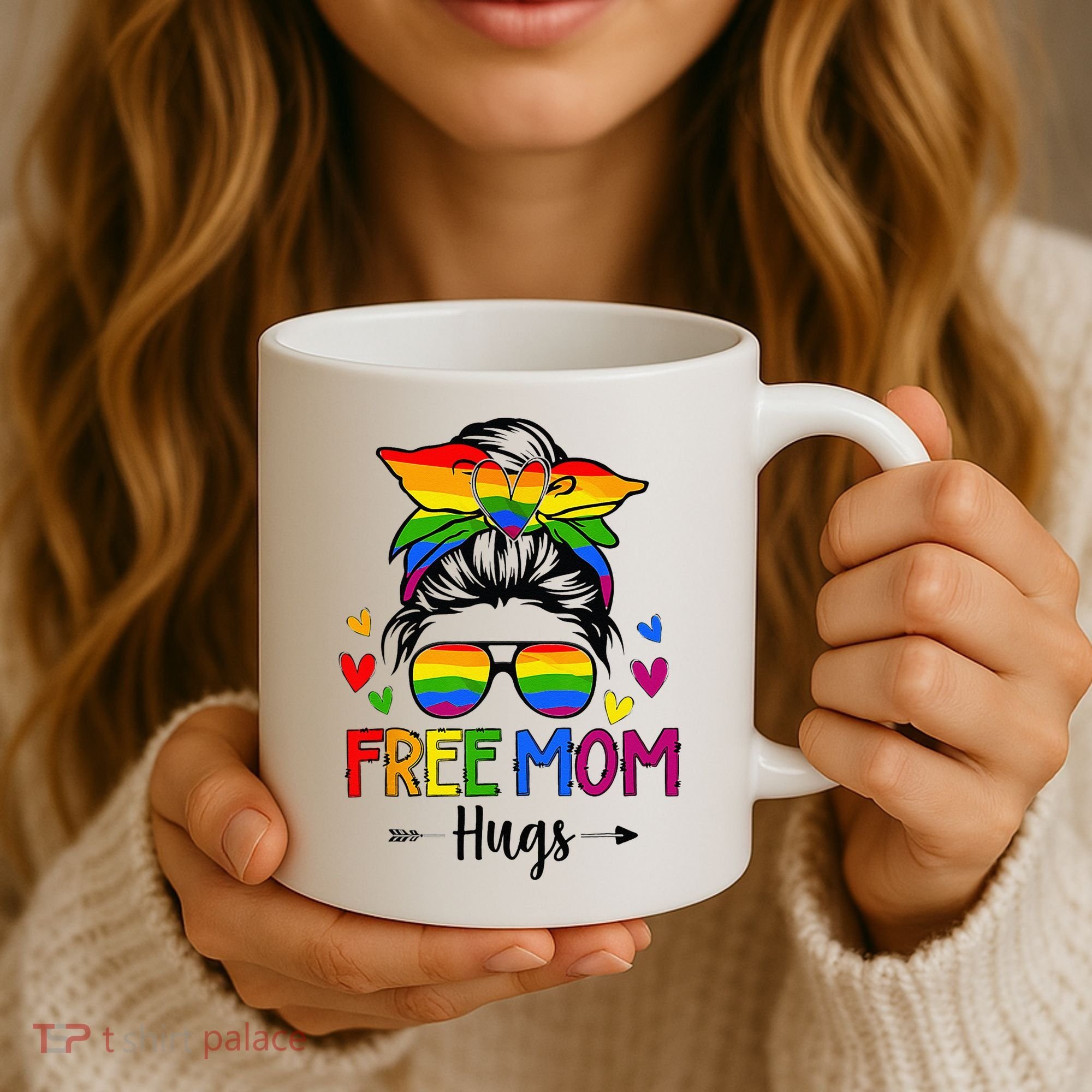 Free Mom Hugs Free Mom Hugs Inclusive Pride LGBTQ Coffee Mug