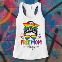Free Mom Hugs Free Mom Hugs Inclusive Pride LGBTQ Women's Tank Top thumb 3