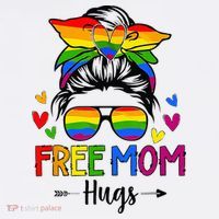 Free Mom Hugs Free Mom Hugs Inclusive Pride LGBTQ Women's Tank Top thumb 5
