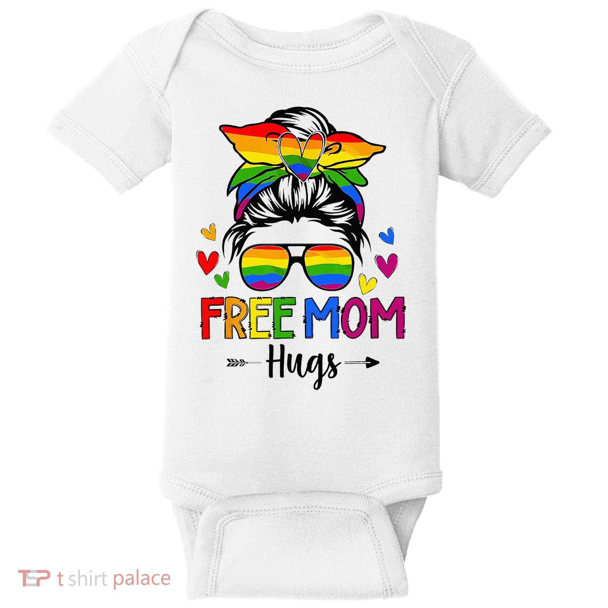 Free Mom Hugs Free Mom Hugs Inclusive Pride LGBTQ Baby Bodysuit