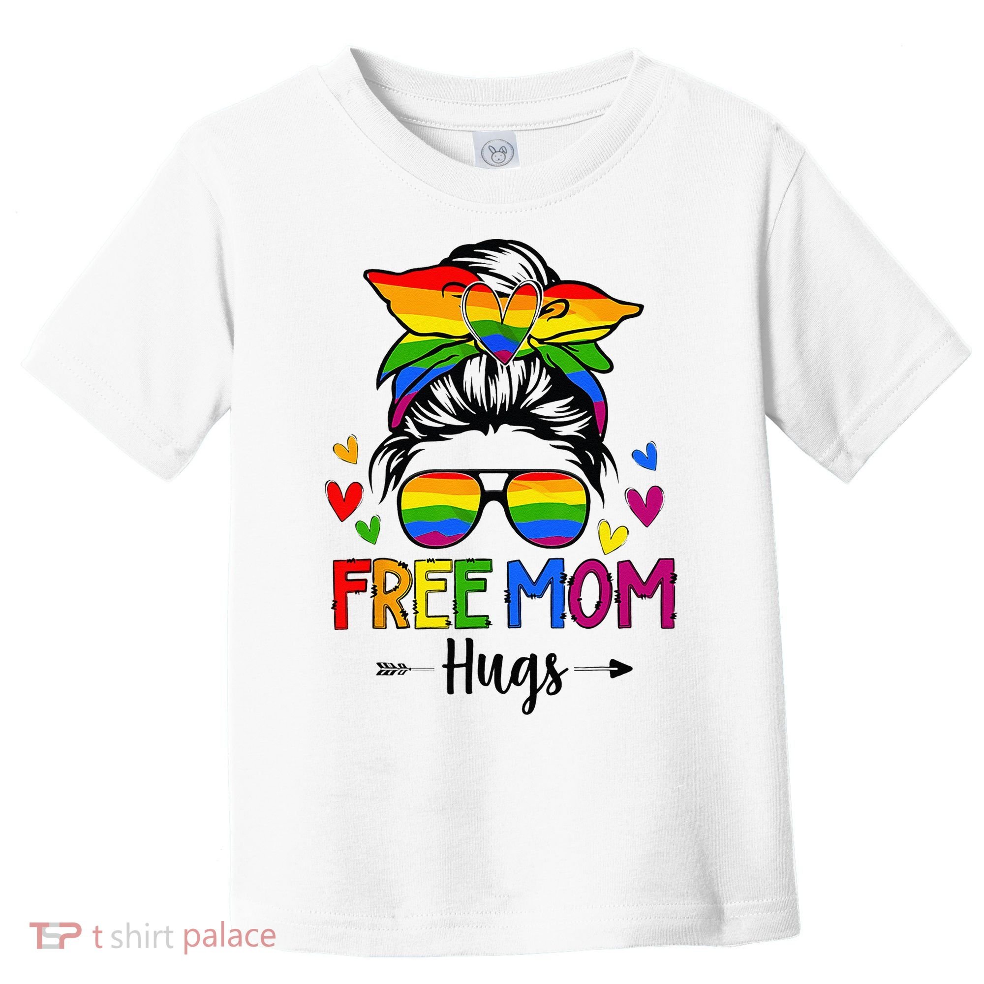 Free Mom Hugs Free Mom Hugs Inclusive Pride LGBTQ Toddler T-Shirt