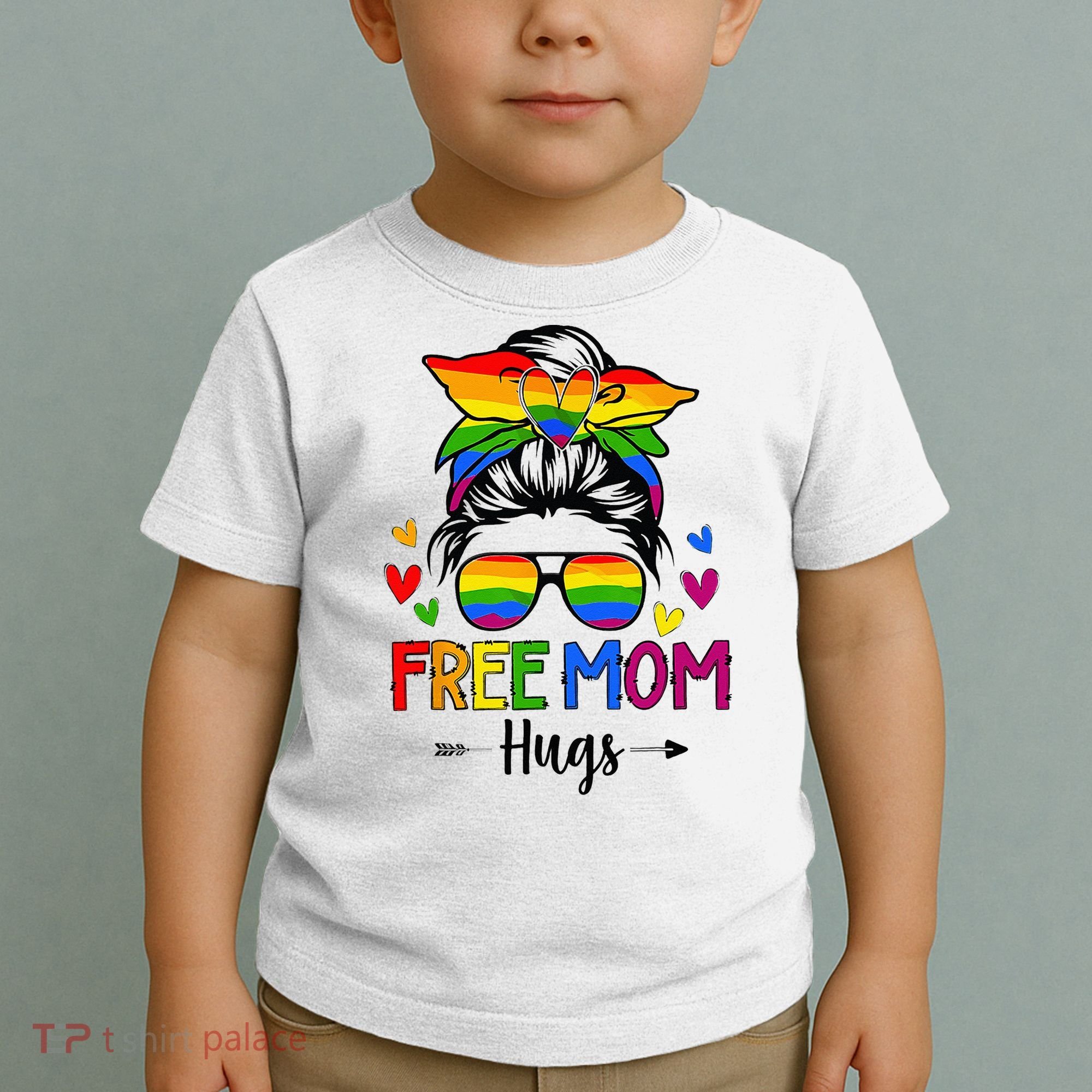 Free Mom Hugs Free Mom Hugs Inclusive Pride LGBTQ Toddler T-Shirt