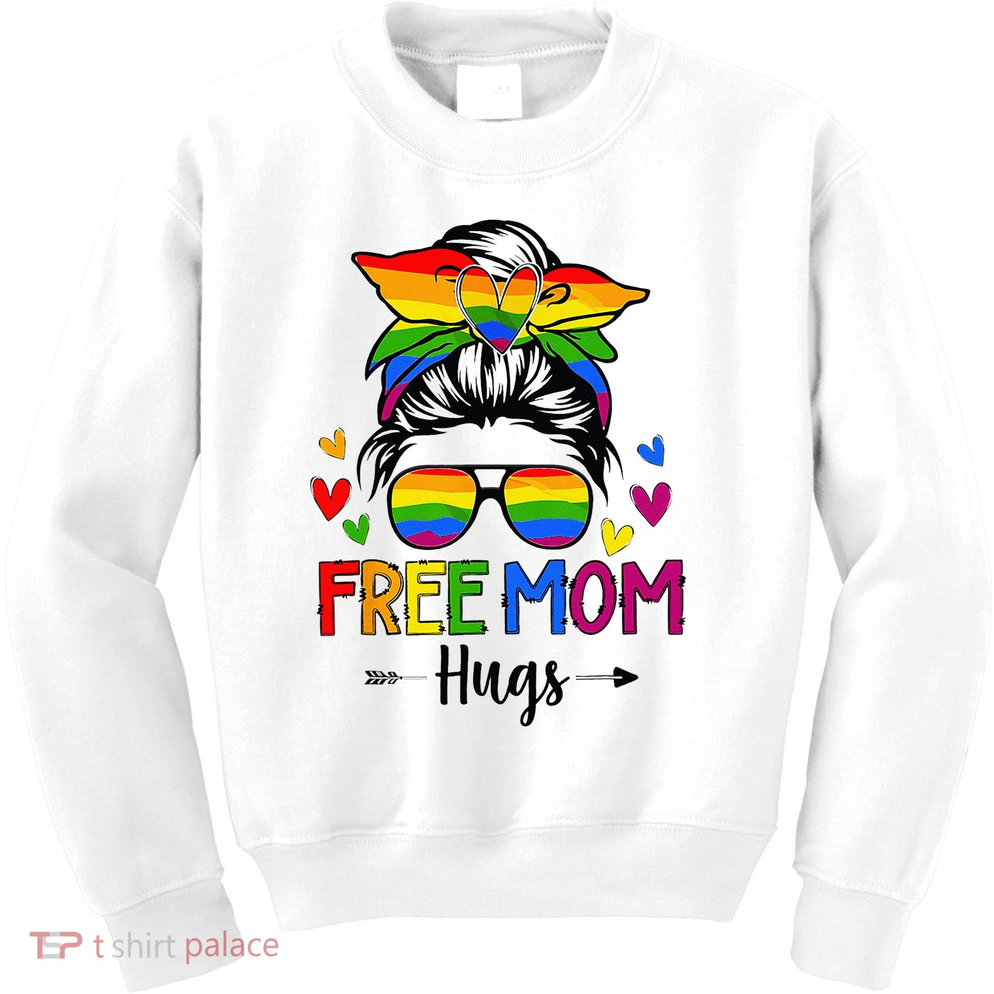 Free Mom Hugs Free Mom Hugs Inclusive Pride LGBTQ Kids Sweatshirt