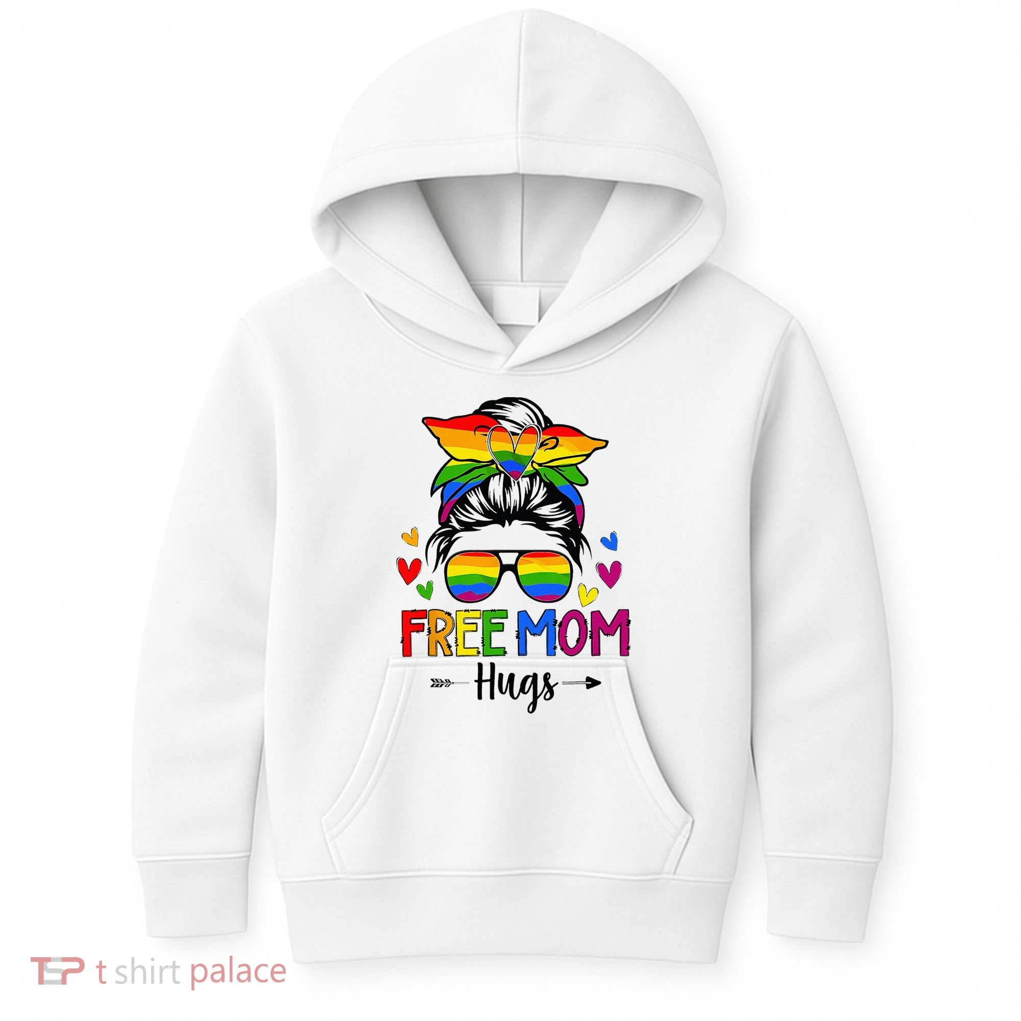 Free Mom Hugs Free Mom Hugs Inclusive Pride LGBTQ Kids Hoodie