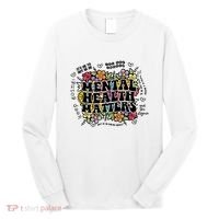 Floral Mental Health Matters Canvas Tote Bag Psychology Long Sleeve Shirt thumb 0