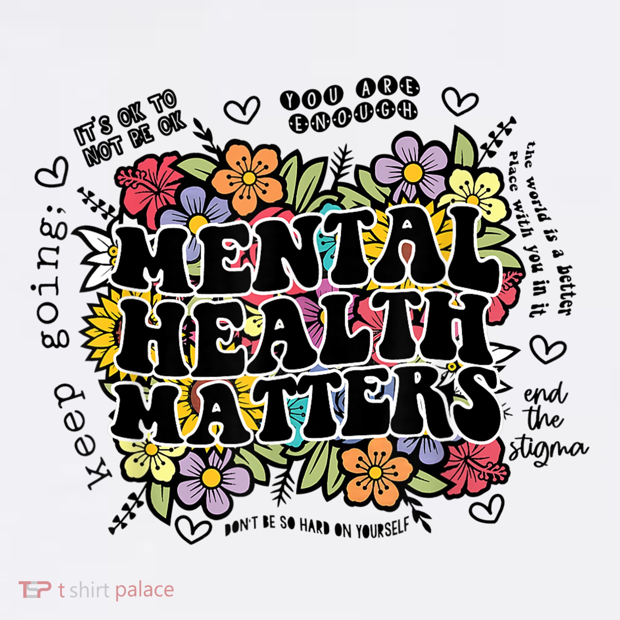 Floral Mental Health Matters Canvas Tote Bag Psychology Long Sleeve Shirt