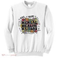 Floral Mental Health Matters Canvas Tote Bag Psychology Sweatshirt thumb 0