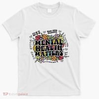 Floral Mental Health Matters Canvas Tote Bag Psychology T-Shirt thumb 0