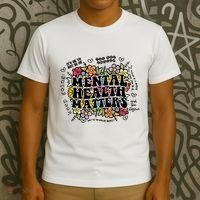 Floral Mental Health Matters Canvas Tote Bag Psychology T-Shirt thumb 3