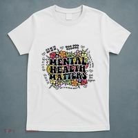 Floral Mental Health Matters Canvas Tote Bag Psychology T-Shirt thumb 5