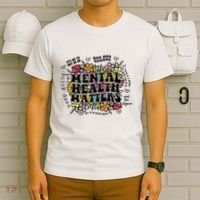 Floral Mental Health Matters Canvas Tote Bag Psychology T-Shirt thumb 6