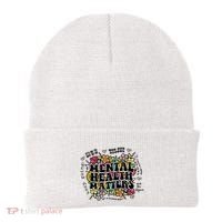 Floral Mental Health Matters Canvas Tote Bag Psychology Beanie thumb 0