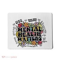 Floral Mental Health Matters Canvas Tote Bag Psychology Mousepad thumb 0