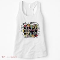 Floral Mental Health Matters Canvas Tote Bag Psychology Women's Tank Top thumb 0