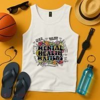 Floral Mental Health Matters Canvas Tote Bag Psychology Tank Top thumb 4