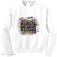 Floral Mental Health Matters Canvas Tote Bag Psychology Kids Sweatshirt thumb 0