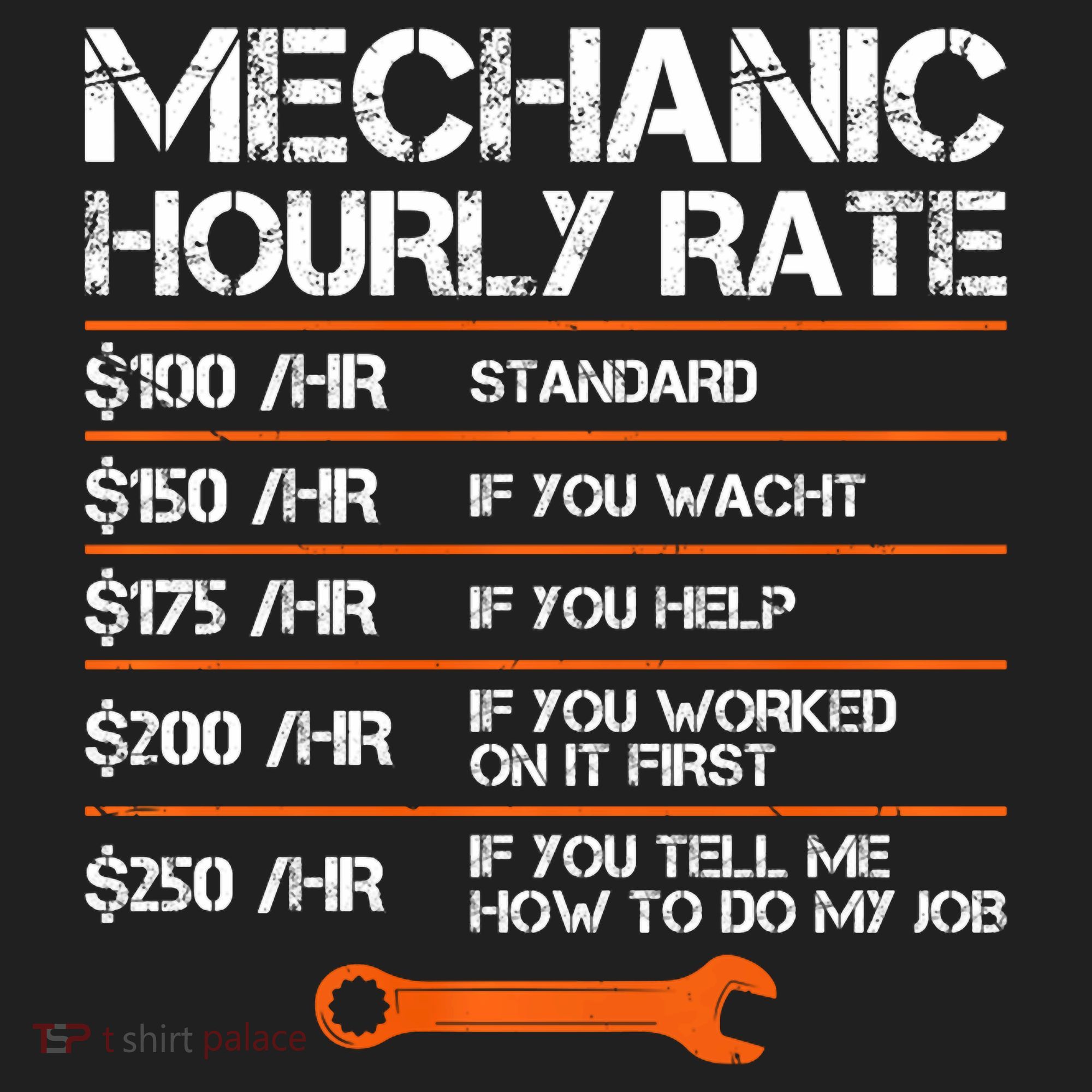 Funny Mechanic Hourly Rate Auto Repair Mechanic Labor Rates Tumbler