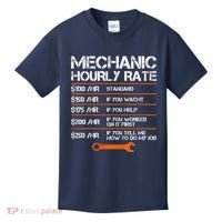 Funny Mechanic Hourly Rate Auto Repair Mechanic Labor Rates Kids T-Shirt thumb 0