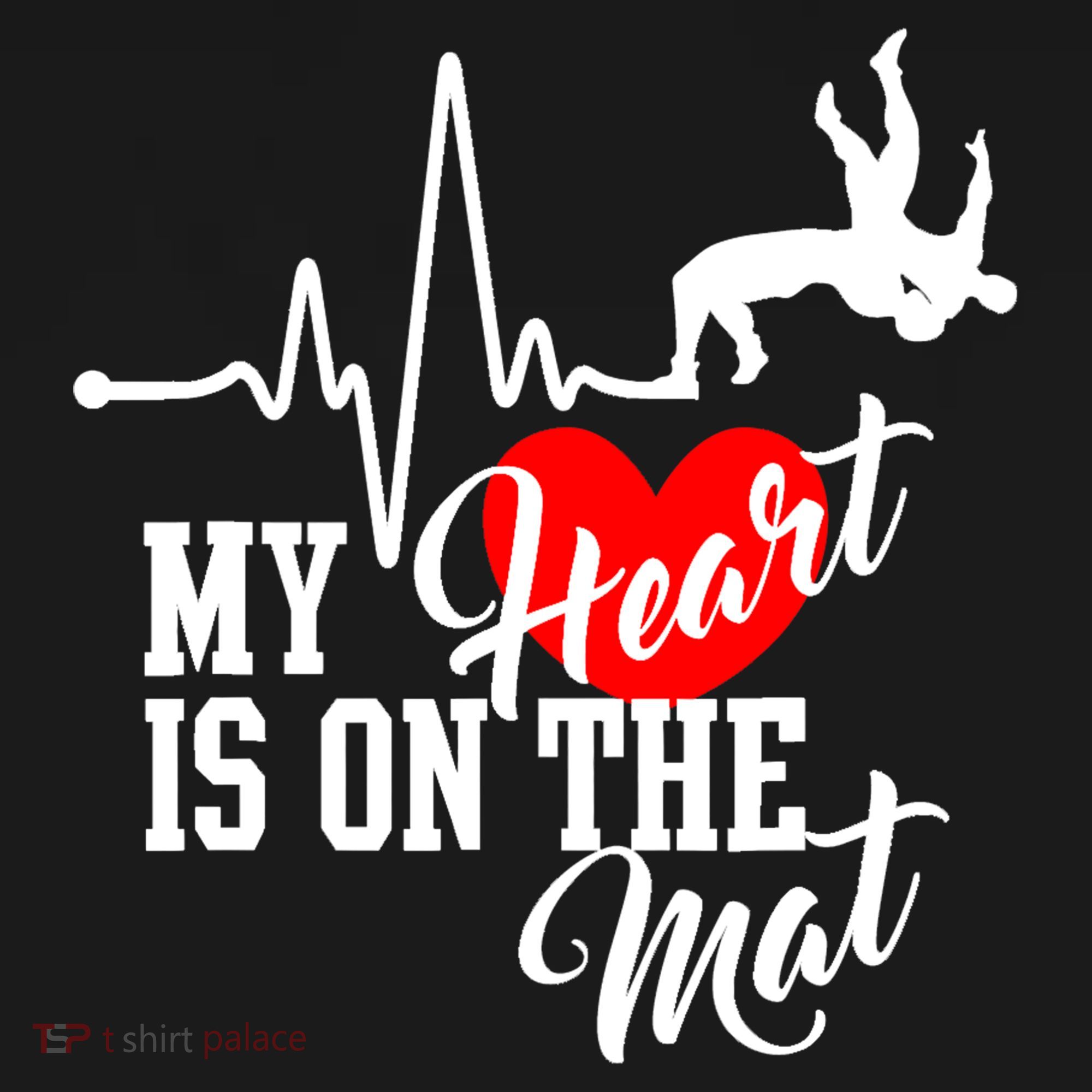Funny My Heart Is Gift On The Mat Wrestling Mom Gift Women's Hoodie