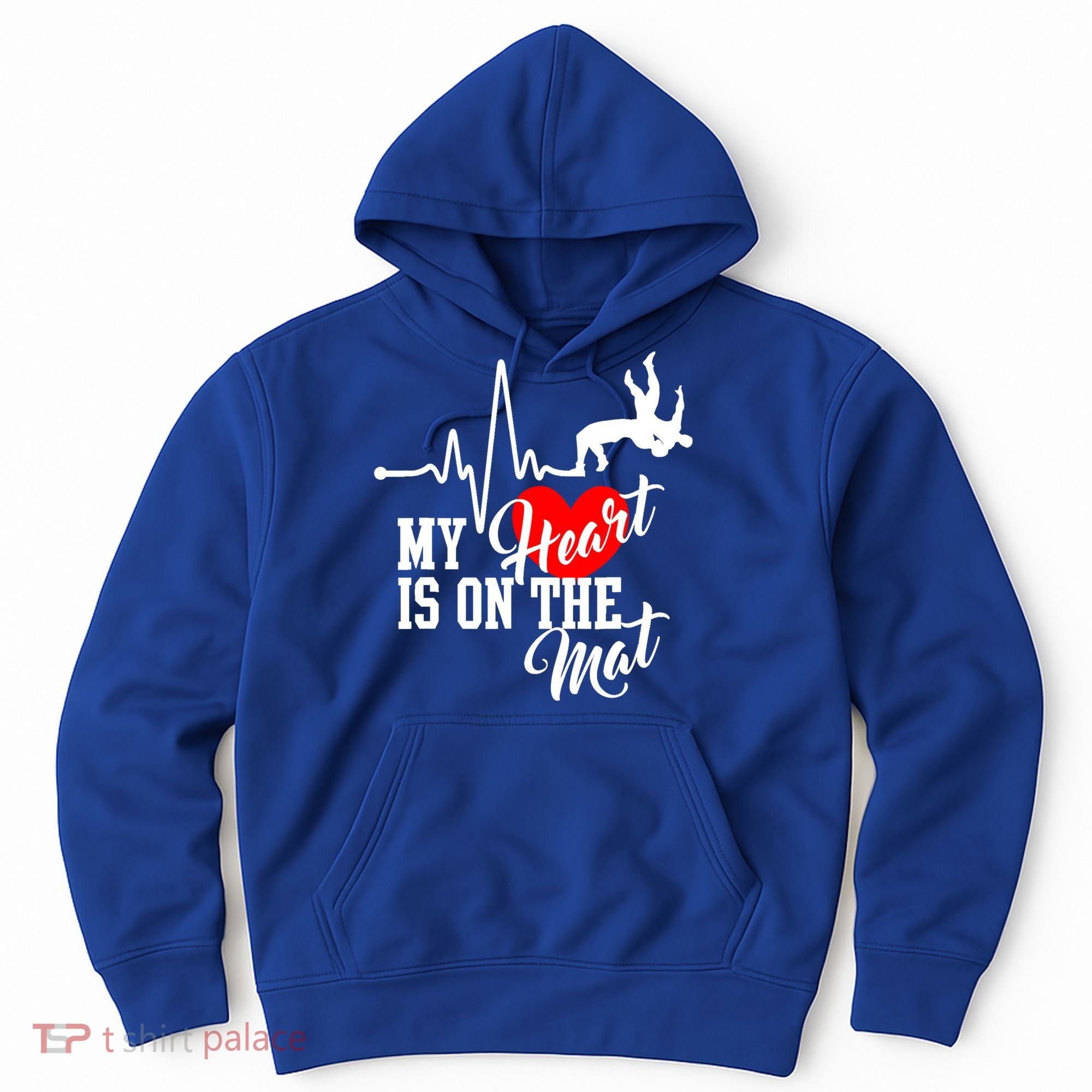 Funny My Heart Is Gift On The Mat Wrestling Mom Gift Hoodie