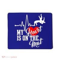 Funny My Heart Is Gift On The Mat Wrestling Mom Gift Mousepad thumb 0