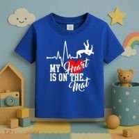 Funny My Heart Is Gift On The Mat Wrestling Mom Gift Toddler T-Shirt thumb 3