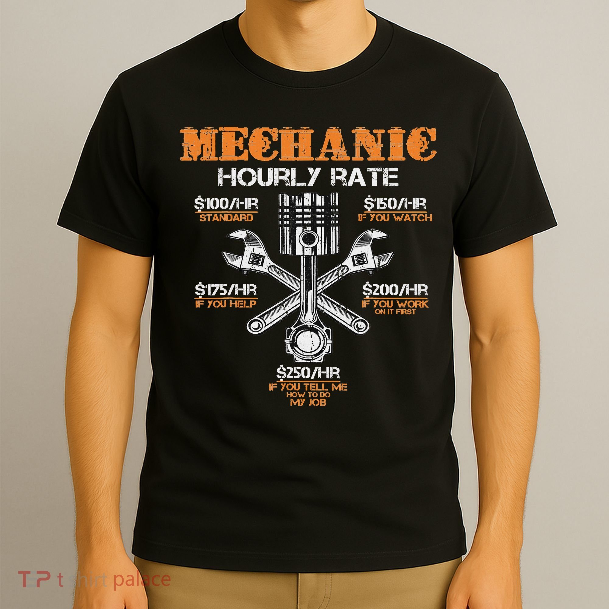 Funny Mechanic Hourly Rate Gif Labor Rates T-Shirt