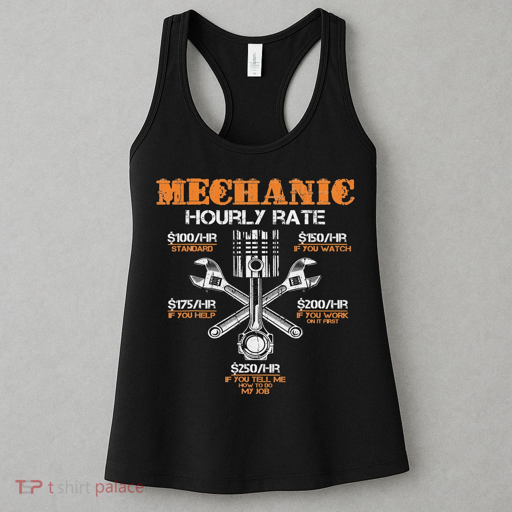 Funny Mechanic Hourly Rate Gif Labor Rates Women's Tank Top