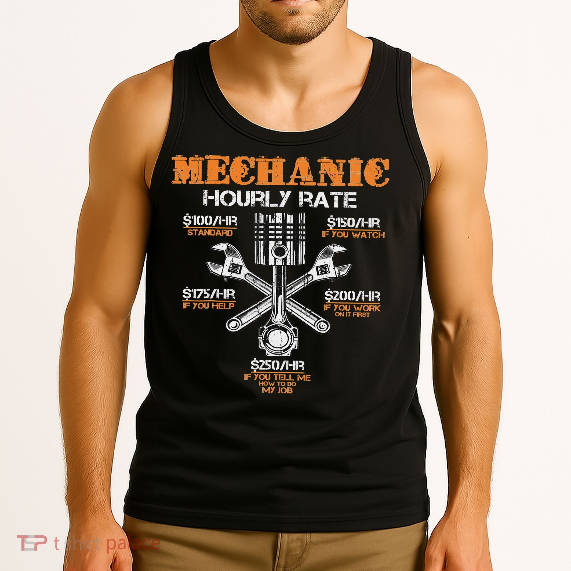 Funny Mechanic Hourly Rate Gif Labor Rates Tank Top