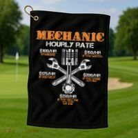 Funny Mechanic Hourly Rate Gif Labor Rates Golf Towel thumb 1