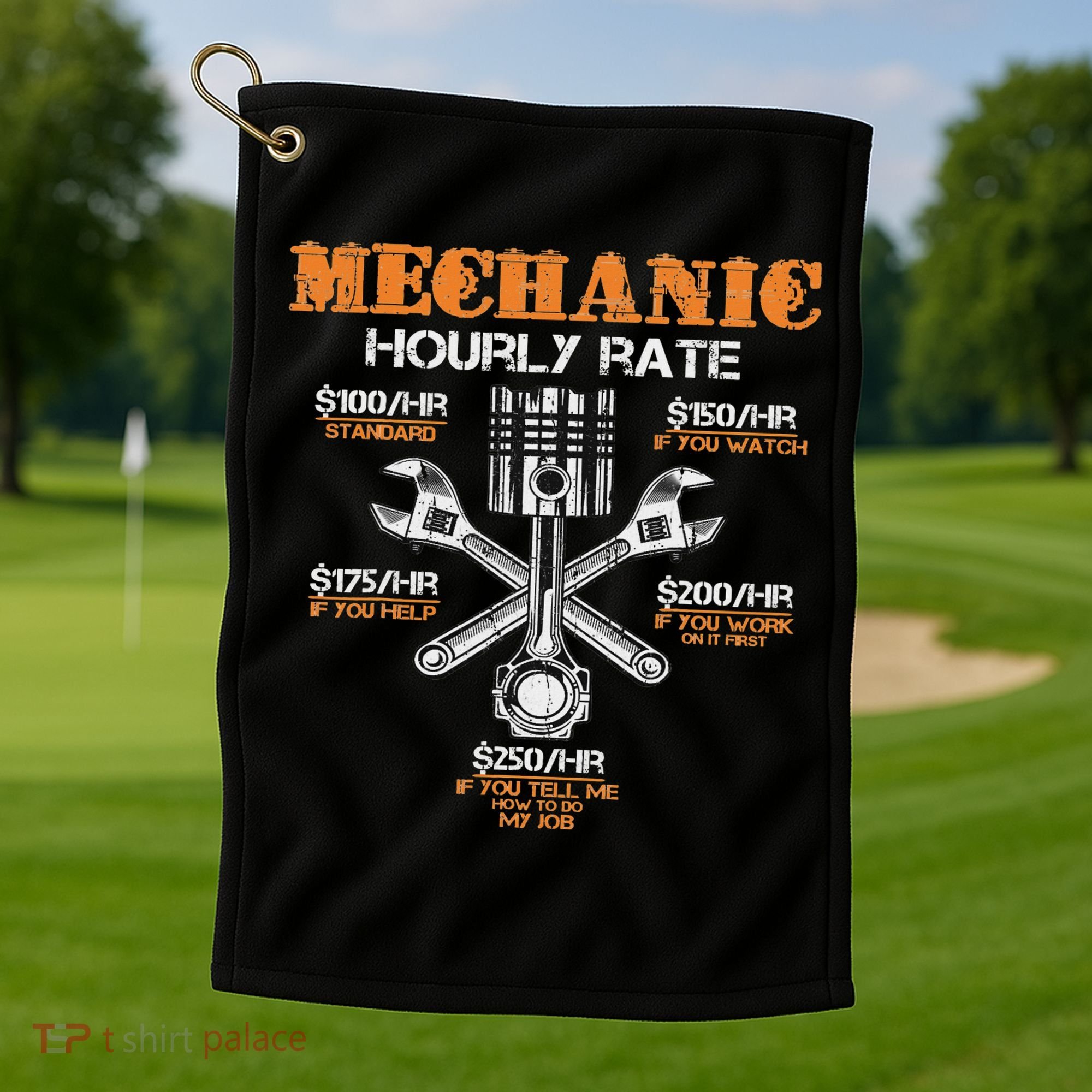 Funny Mechanic Hourly Rate Gif Labor Rates Golf Towel
