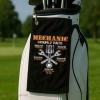 Funny Mechanic Hourly Rate Gif Labor Rates Golf Towel thumb 2