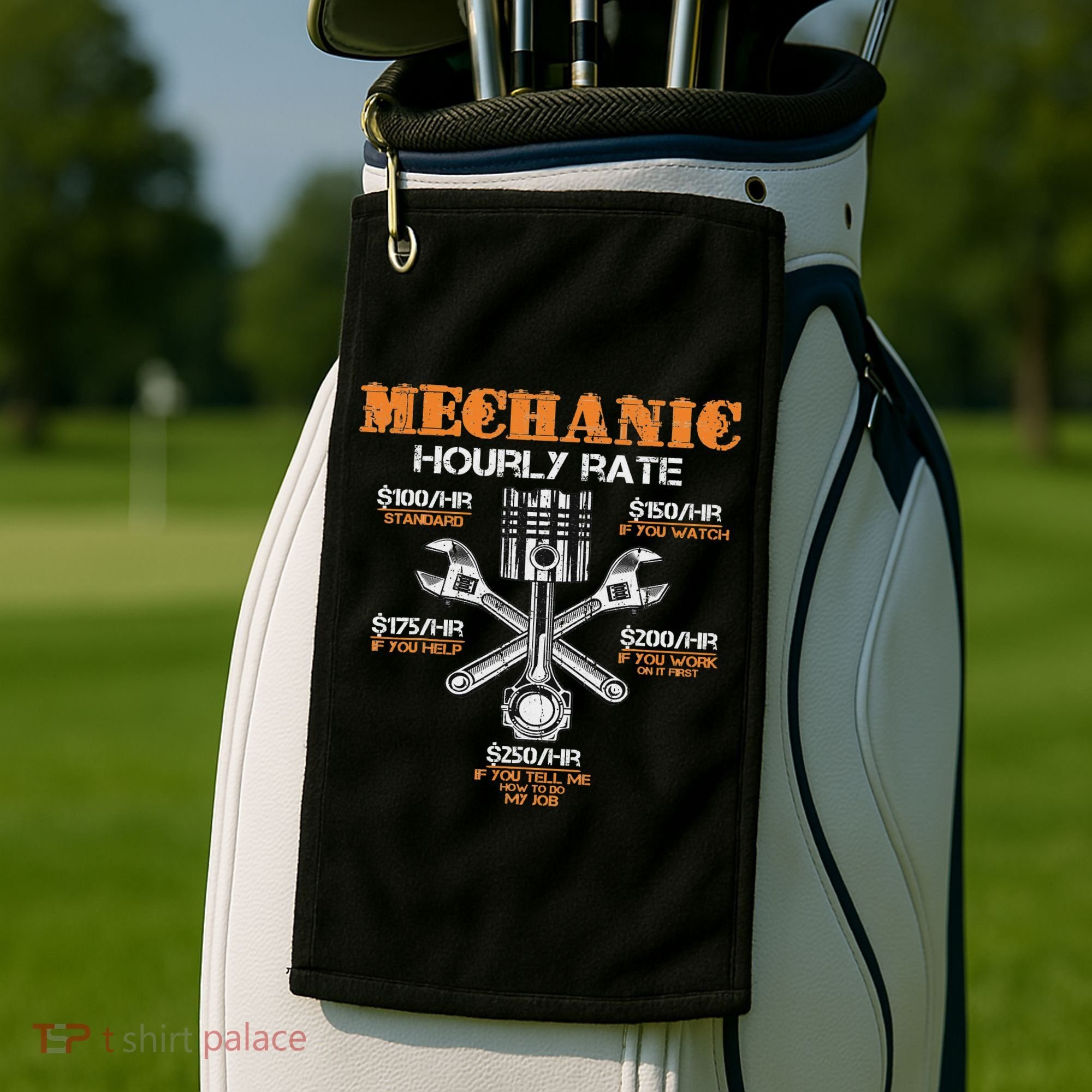 Funny Mechanic Hourly Rate Gif Labor Rates Golf Towel