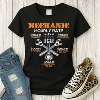 Funny Mechanic Hourly Rate Gif Labor Rates Women's T-Shirt thumb 3