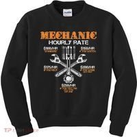 Funny Mechanic Hourly Rate Gif Labor Rates Kids Sweatshirt thumb 0