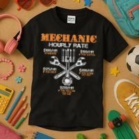 Funny Mechanic Hourly Rate Gif Labor Rates Kids T-Shirt thumb 3