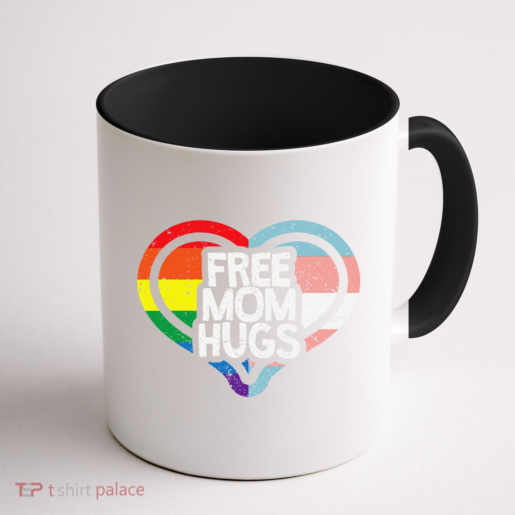 Free Mom Hugs Rainbow Pride Coffee Mug