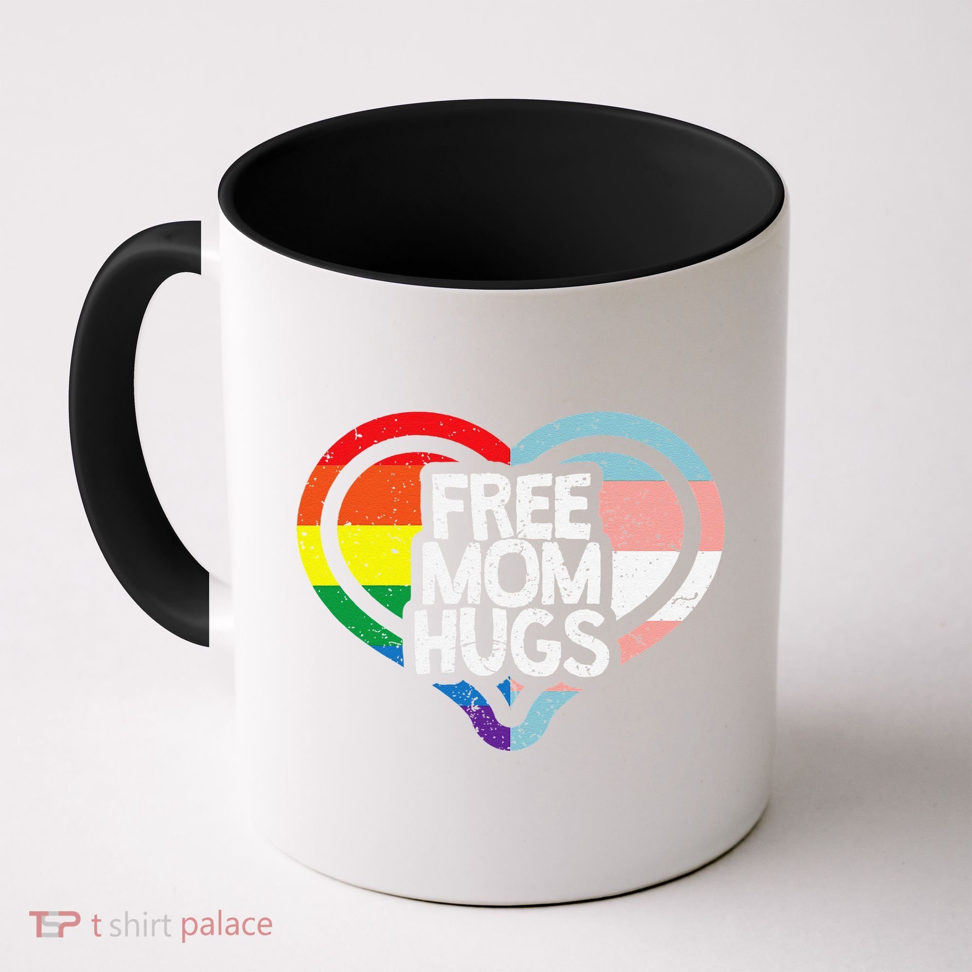 Free Mom Hugs Rainbow Pride Coffee Mug