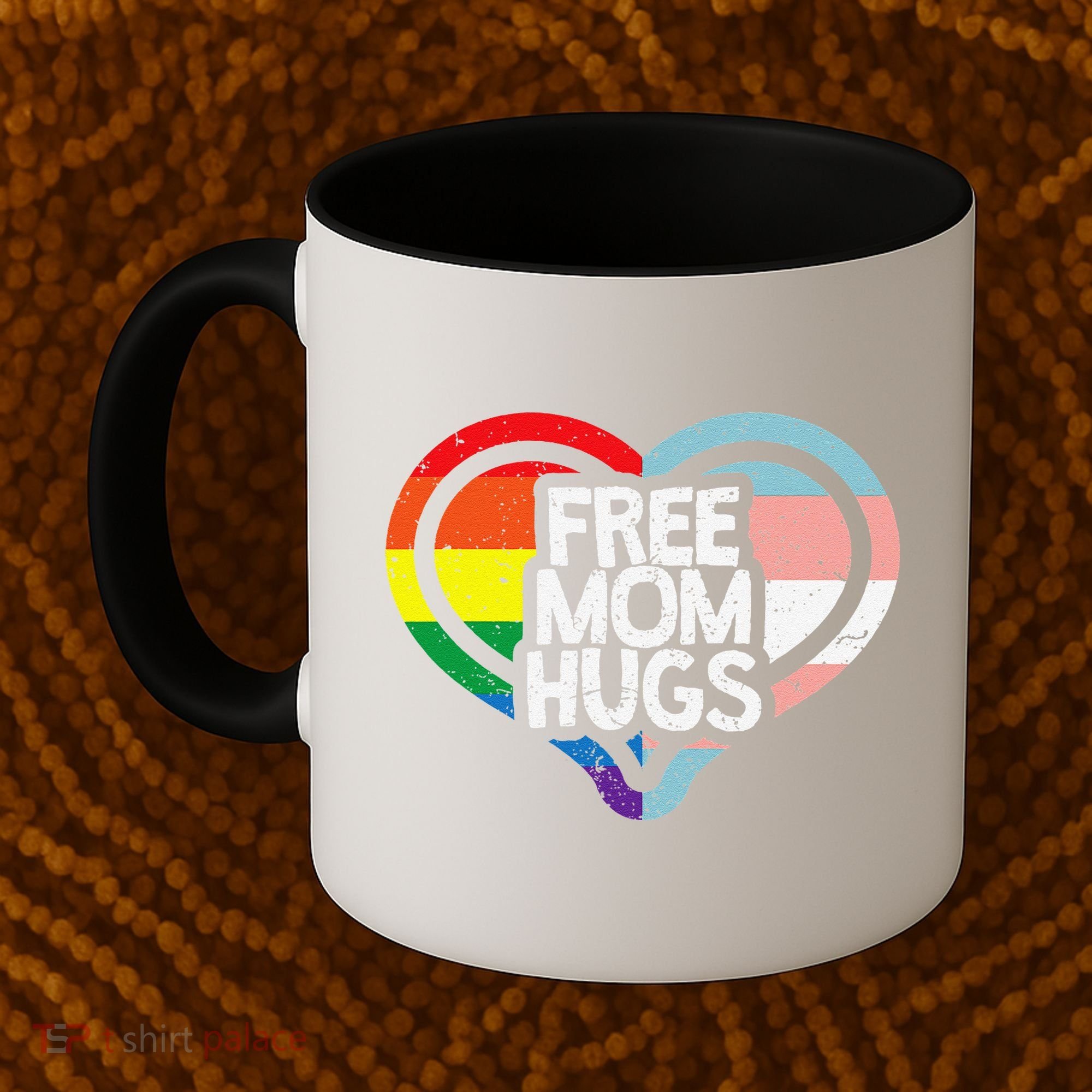Free Mom Hugs Rainbow Pride Coffee Mug