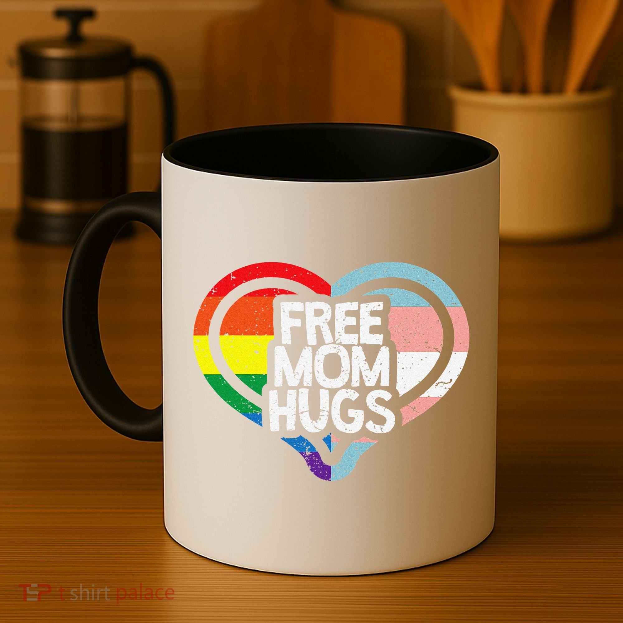Free Mom Hugs Rainbow Pride Coffee Mug
