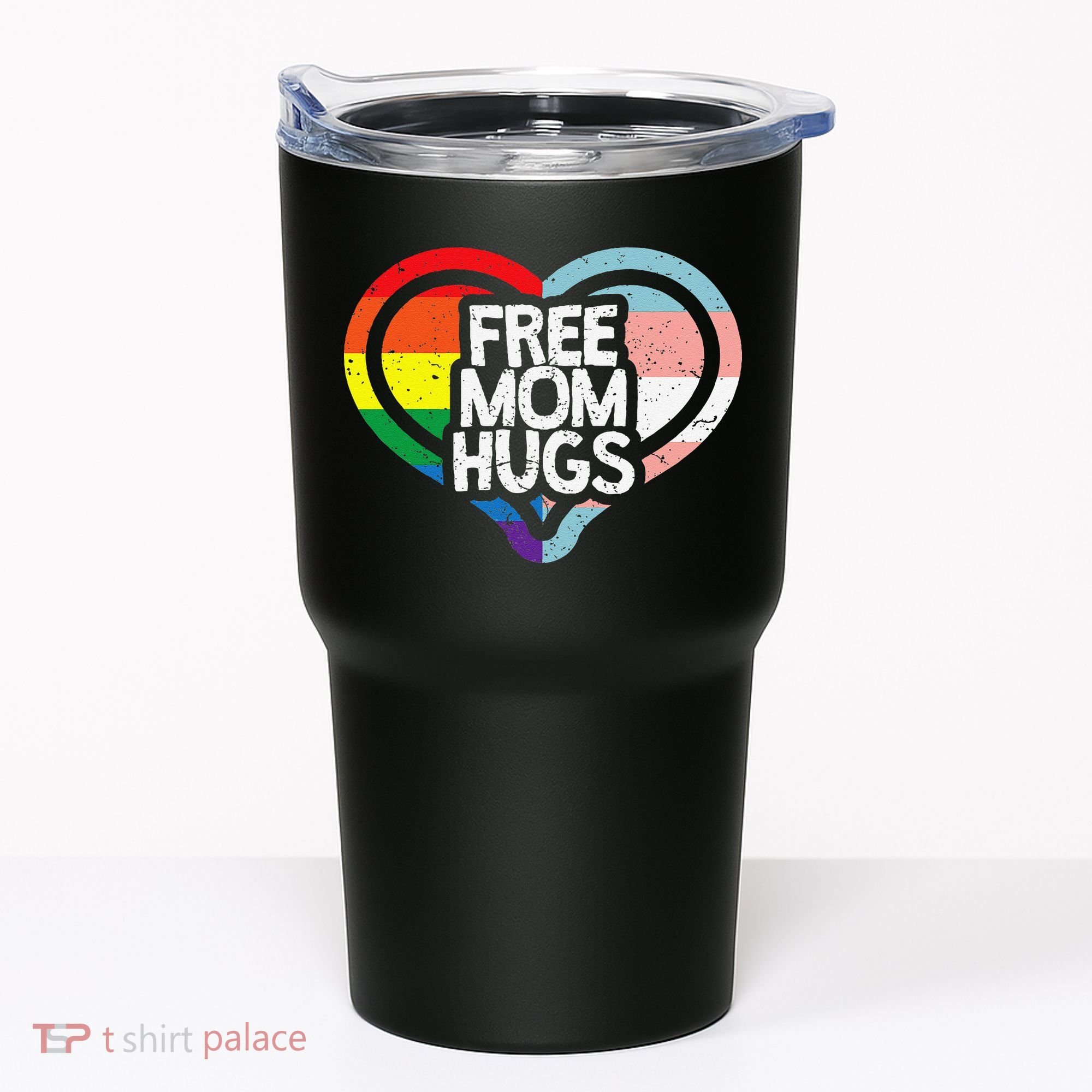 Free Mom Hugs Rainbow Pride Tumbler