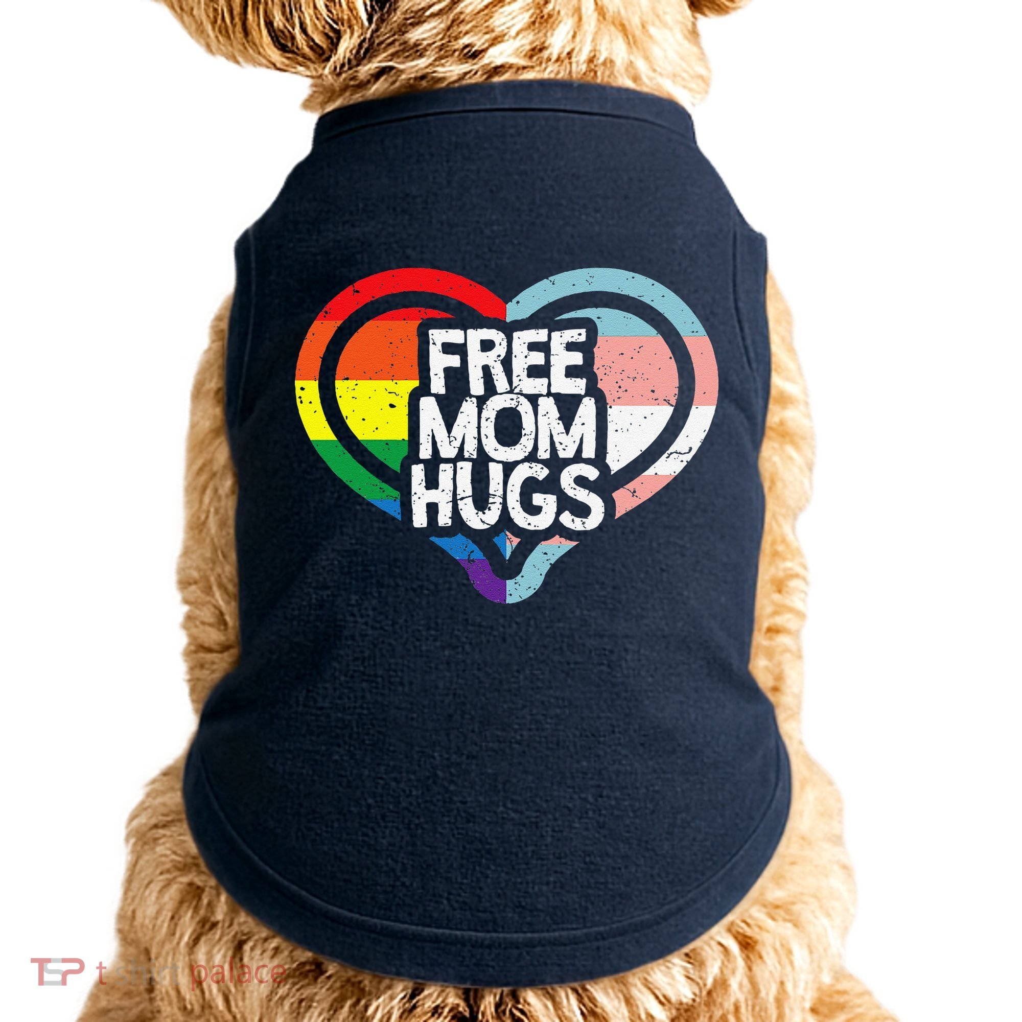 Free Mom Hugs Rainbow Pride Doggie Tank