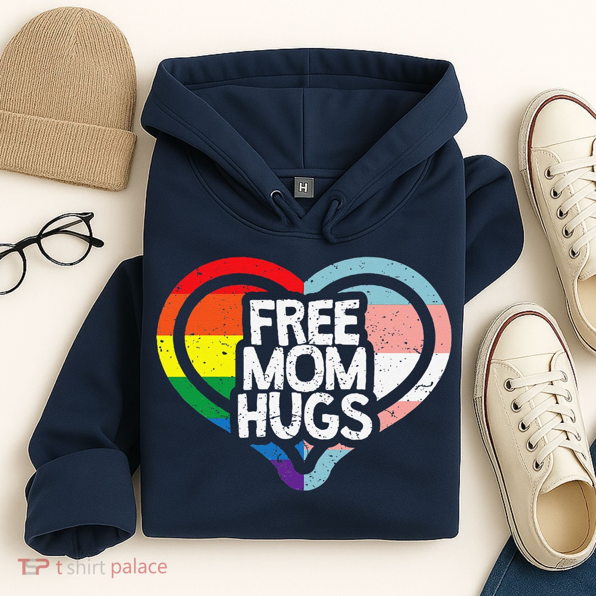Free Mom Hugs Rainbow Pride Hoodie
