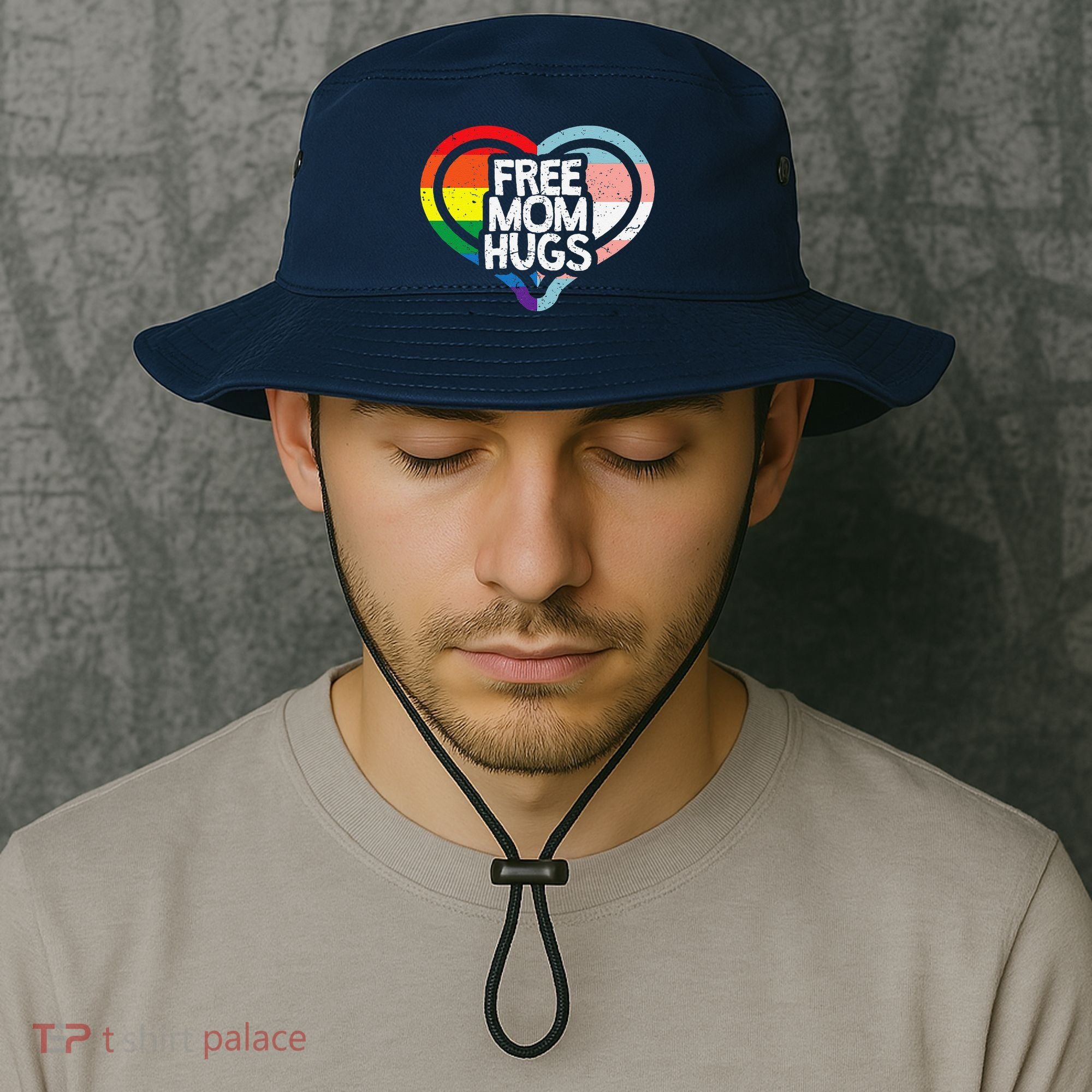 Free Mom Hugs Rainbow Pride Bucket Hat
