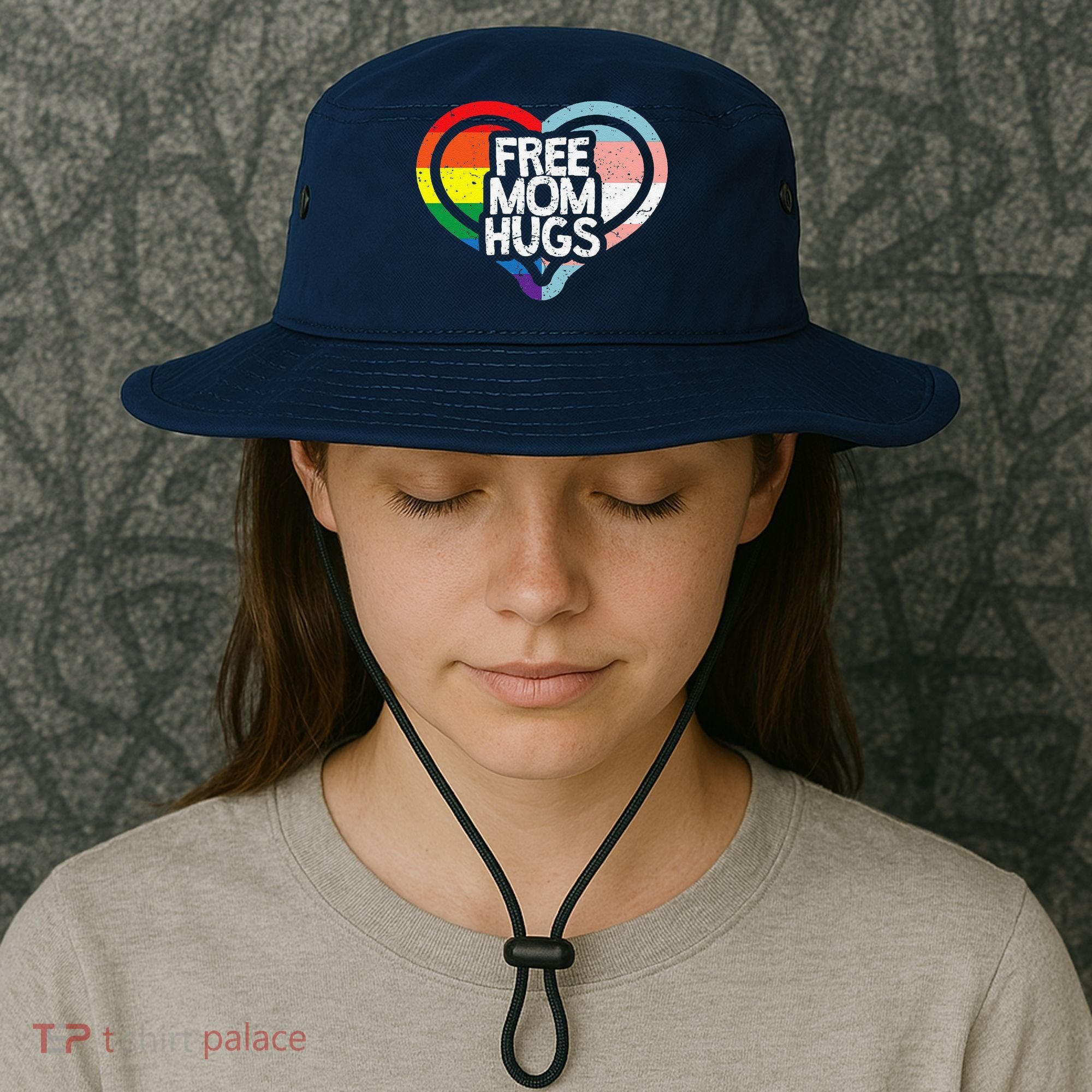 Free Mom Hugs Rainbow Pride Bucket Hat