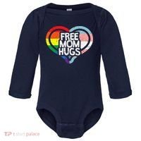 Free Mom Hugs Rainbow Pride Baby Long Sleeve Bodysuit thumb 0