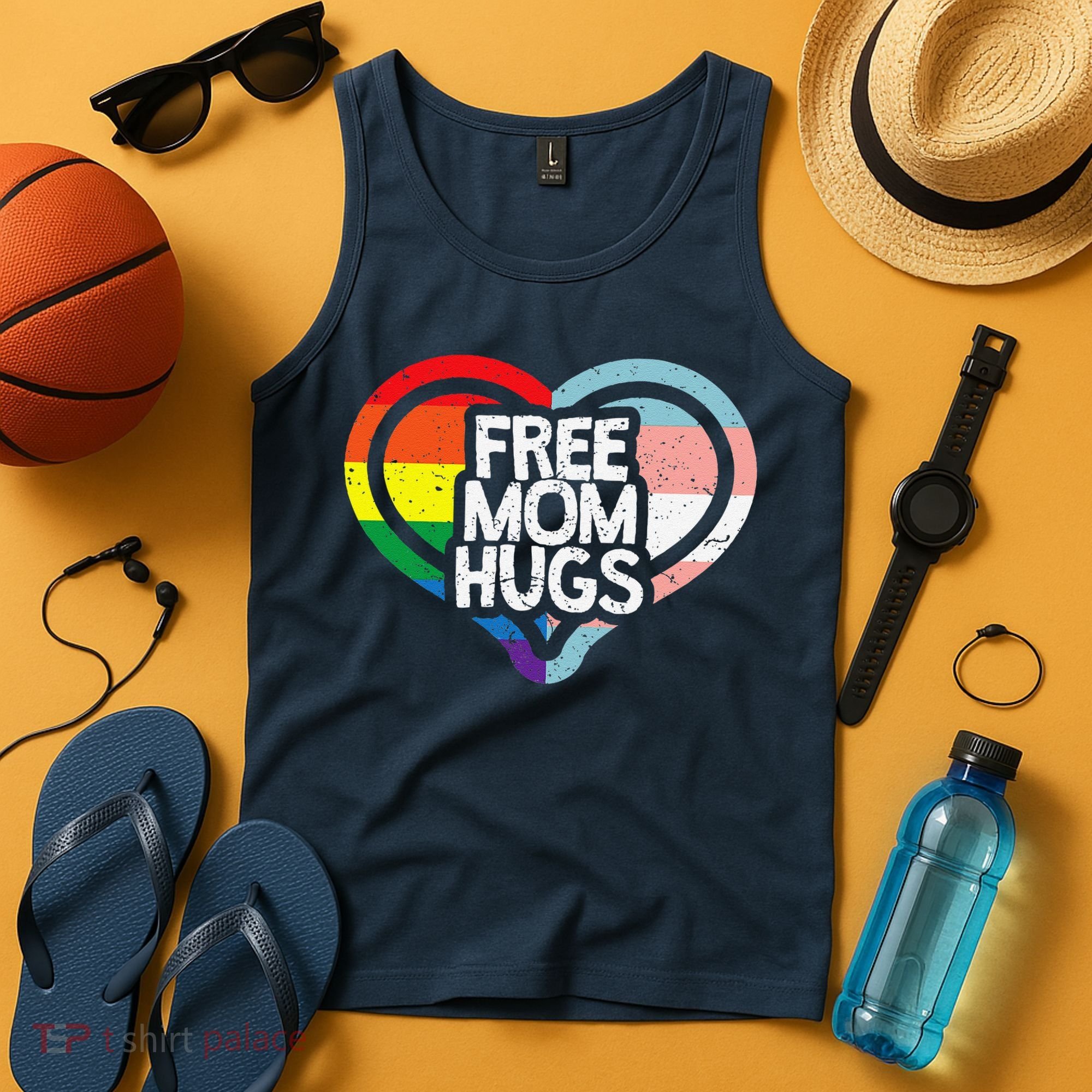 Free Mom Hugs Rainbow Pride Tank Top