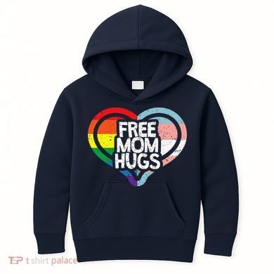 Free Mom Hugs Rainbow Pride Kids Hoodie